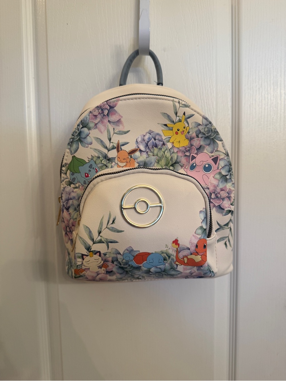 Pokemon Floral Cream Mini Backpack with Pastel Pokemon